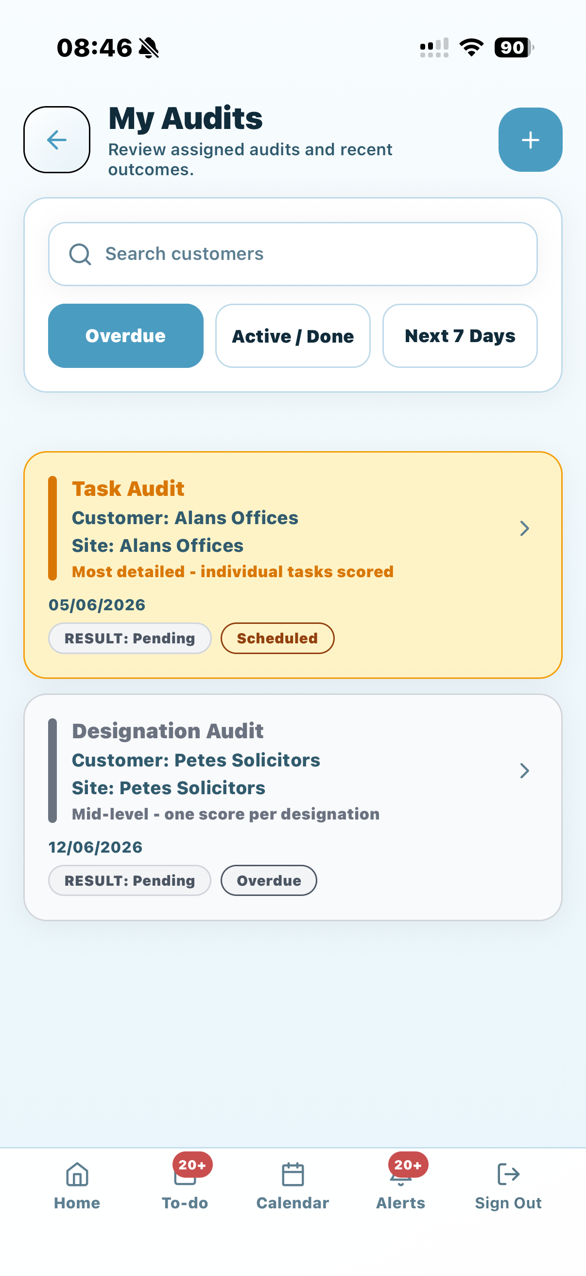 KleanFlo mobile audit list