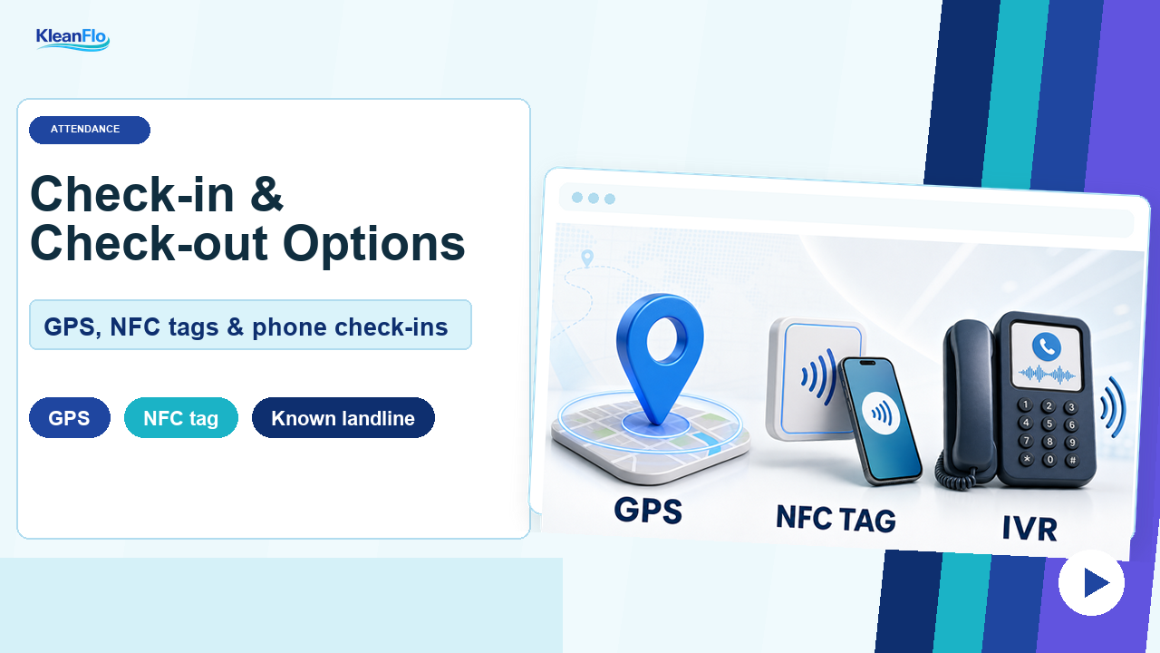 KleanFlo check-in and check-out options video thumbnail